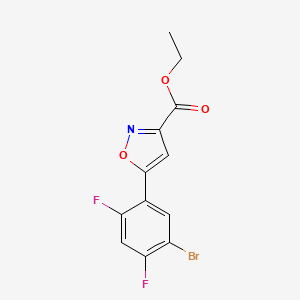 molecular formula C12H8BrF2NO3 B13713639 Ethyl 5-(5-Bromo-2,4-difluorophenyl)isoxazole-3-carboxylate 