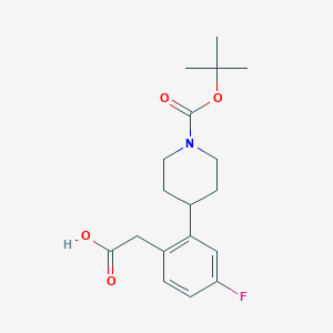 2-(2-(1-(tert-Butoxycarbonyl)piperidin-4-yl)-4-fluorophenyl)acetic acid