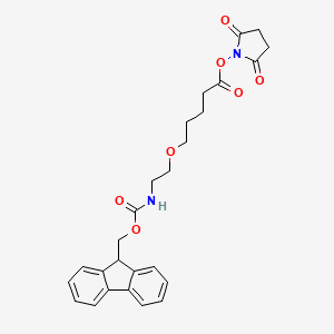 molecular formula C26H28N2O7 B13713665 (2,5-dioxopyrrolidin-1-yl) 5-[2-(9H-fluoren-9-ylmethoxycarbonylamino)ethoxy]pentanoate 