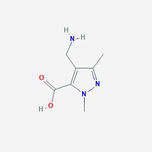 molecular formula C7H11N3O2 B13713756 4-(Aminomethyl)-1,3-dimethyl-1H-pyrazole-5-carboxylic Acid 