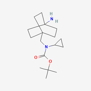 molecular formula C17H30N2O2 B13713811 tert-Butyl ((4-aminobicyclo[2.2.2]octan-1-yl)methyl)(cyclopropyl)carbamate 