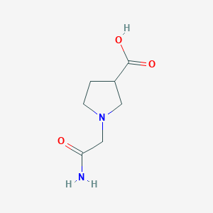 molecular formula C7H12N2O3 B1371384 1-(Carbamoylmethyl)pyrrolidine-3-carboxylic acid 