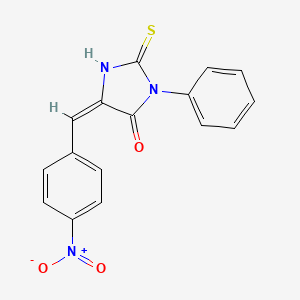 (5E)-5-(4-nitrobenzylidene)-3-phenyl-2-sulfanyl-3,5-dihydro-4H-imidazol-4-one