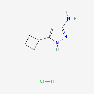 molecular formula C7H12ClN3 B13713900 5-Amino-3-cyclobutylpyrazole Hydrochloride 