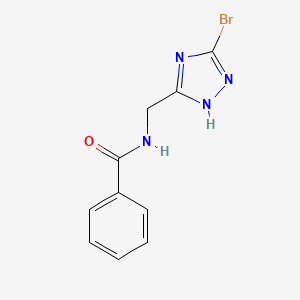 molecular formula C10H9BrN4O B13713913 N-[(5-Bromo-1H-1,2,4-triazol-3-yl)methyl]benzamide 