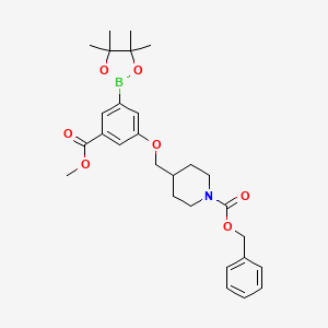 Benzyl 4-((3-(methoxycarbonyl)-5-(4,4,5,5-tetramethyl-1,3,2-dioxaborolan-2-yl)phenoxy)methyl)piperidine-1-carboxylate