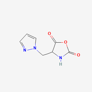 molecular formula C7H7N3O3 B13714251 4-[(1-Pyrazolyl)methyl]oxazolidine-2,5-dione 