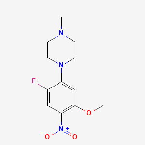 molecular formula C12H16FN3O3 B13714274 1-(2-Fluoro-5-methoxy-4-nitrophenyl)-4-methylpiperazine 