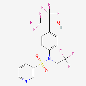 N-(4-(1,1,1,3,3,3-Hexafluoro-2-hydroxypropan-2-yl)phenyl)-N-(2,2,2-trifluoroethyl)pyridine-3-sulfonamide