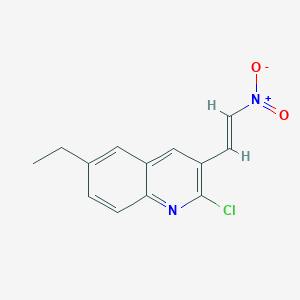 molecular formula C13H11ClN2O2 B13714309 E-2-Chloro-6-ethyl-3-(2-nitro)vinylquinoline 