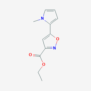 molecular formula C11H12N2O3 B13714346 Ethyl 5-(1-Methyl-2-pyrrolyl)isoxazole-3-carboxylate 