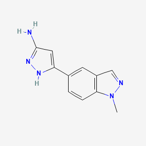 molecular formula C11H11N5 B13714390 3-Amino-5-(1-methyl-5-indazolyl)pyrazole 