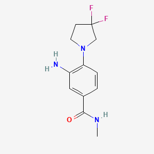 molecular formula C12H15F2N3O B13714403 3-Amino-4-(3,3-difluoropyrrolidin-1-yl)-N-methylbenzamide 