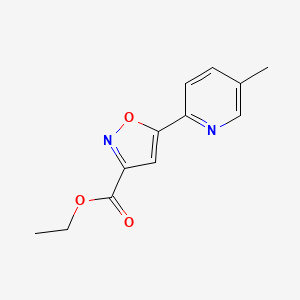 molecular formula C12H12N2O3 B13714600 Ethyl 5-(5-Methyl-2-pyridyl)isoxazole-3-carboxylate 