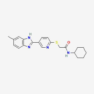 N-Cyclohexyl-2-[[5-(6-methyl-2-benzimidazolyl)-2-pyridyl]thio]acetamide