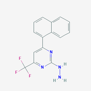 2-Hydrazino-6-(1-naphthyl)-4-(trifluoromethyl)pyrimidine