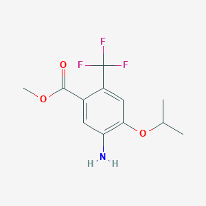 molecular formula C12H14F3NO3 B13714646 Methyl 5-amino-4-isopropoxy-2-(trifluoromethyl)benzoate 