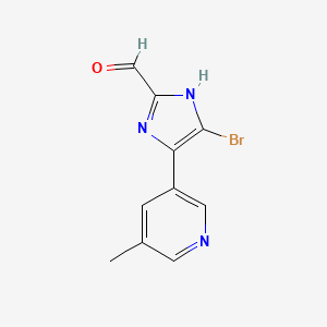 molecular formula C10H8BrN3O B13714653 5-Bromo-4-(5-methyl-3-pyridyl)imidazole-2-carbaldehyde 