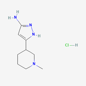 molecular formula C9H17ClN4 B13714661 3-Amino-5-(1-methyl-3-piperidyl)pyrazole Hydrochloride 