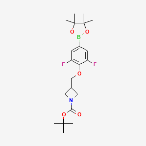 tert-Butyl 3-((2,6-difluoro-4-(4,4,5,5-tetramethyl-1,3,2-dioxaborolan-2-yl)phenoxy)methyl)azetidine-1-carboxylate