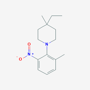 molecular formula C15H22N2O2 B13714723 4-Ethyl-4-methyl-1-(2-methyl-6-nitrophenyl)piperidine 