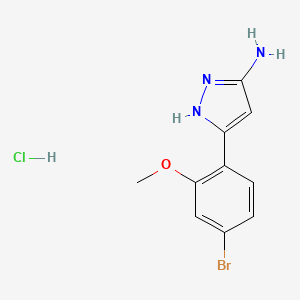 molecular formula C10H11BrClN3O B13714784 3-Amino-5-(4-bromo-2-methoxyphenyl)pyrazole Hydrochloride 