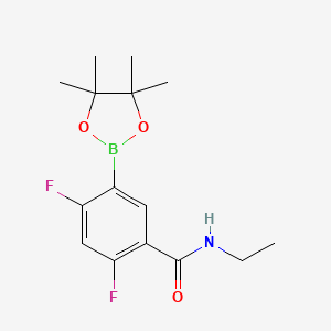 molecular formula C15H20BF2NO3 B13714794 N-Ethyl-2,4-difluoro-5-(4,4,5,5-tetramethyl-1,3,2-dioxaborolan-2-yl)benzamide 