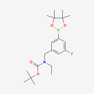 molecular formula C20H31BFNO4 B13714805 Ethyl-[3-fluoro-5-(4,4,5,5-tetramethyl-[1,3,2]dioxaborolan-2-yl)-benzyl]-carbamic acid tert-butyl ester 