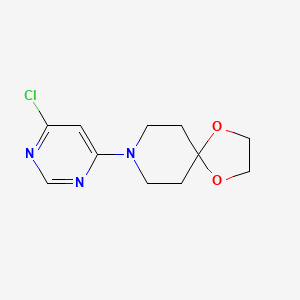 molecular formula C11H14ClN3O2 B1371482 8-(6-Chloropyrimidin-4-yl)-1,4-dioxa-8-azaspiro[4.5]decane 