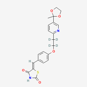 molecular formula C21H20N2O5S B13714822 5-[4-[2-[5-(2-Methyl-1,3-dioxolan-2-yl)-2-pyridyl]ethoxy-d4]benzylidene]-2,4-thiazolidinedione 