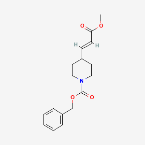 molecular formula C17H21NO4 B1371483 trans 4-(2-Methoxycarbonyl-vinyl)-piperidine-1-carboxylic acid benzyl ester 