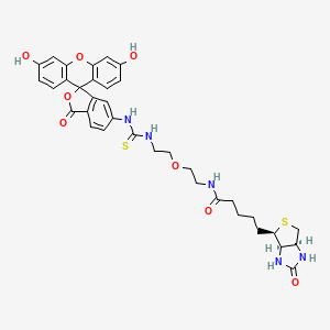 5-[(3aR,4R,6aS)-2-oxo-1,3,3a,4,6,6a-hexahydrothieno[3,4-d]imidazol-4-yl]-N-[2-[2-[(3',6'-dihydroxy-1-oxospiro[2-benzofuran-3,9'-xanthene]-5-yl)carbamothioylamino]ethoxy]ethyl]pentanamide