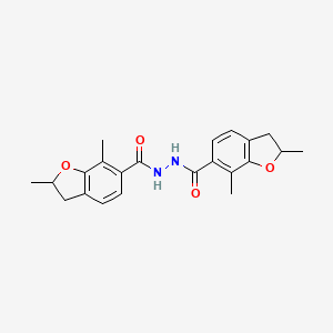 N'-(2,7-dimethyl-2,3-dihydro-1-benzofuran-6-carbonyl)-2,7-dimethyl-2,3-dihydro-1-benzofuran-6-carbohydrazide