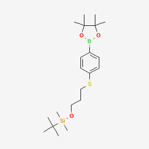 tert-Butyldimethyl(3-((4-(4,4,5,5-tetramethyl-1,3,2-dioxaborolan-2-yl)phenyl)thio)propoxy)silane