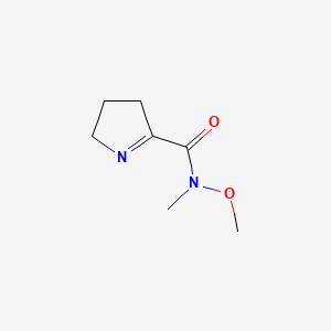 molecular formula C7H12N2O2 B13714953 N-Methoxy-N-methyl-3,4-dihydro-2H-pyrrole-5-carboxamide 