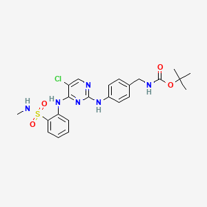 molecular formula C23H27ClN6O4S B13714959 2-[[2-[[4-[(Boc-amino)methyl]phenyl]amino]-5-chloro-4-pyrimidinyl]amino]-N-methylbenzenesulfonamide CAS No. 2227990-34-1