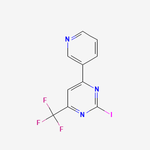 molecular formula C10H5F3IN3 B13714962 2-Iodo-6-(pyridin-3-yl)-4-(trifluoromethyl)pyrimidine 