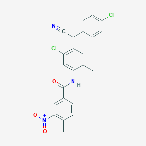 N-(5-chloro-4-((4-chlorophenyl)(cyano)methyl)-2-methylphenyl)-4-methyl-3-nitrobenzamide