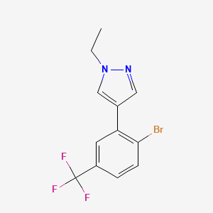 4-(2-Bromo-5-(trifluoromethyl)phenyl)-1-ethyl-1H-pyrazole