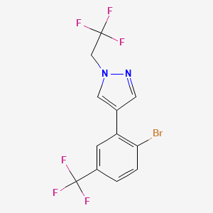 4-(2-Bromo-5-(trifluoromethyl)phenyl)-1-(2,2,2-trifluoroethyl)-1H-pyrazole