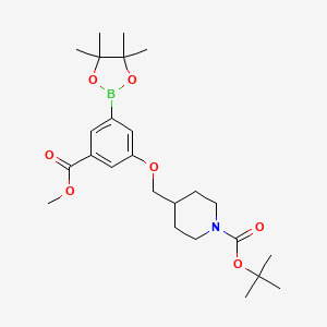 tert-Butyl 4-((3-(methoxycarbonyl)-5-(4,4,5,5-tetramethyl-1,3,2-dioxaborolan-2-yl)phenoxy)methyl)piperidine-1-carboxylate