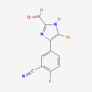 5-(5-Bromo-2-formyl-4-imidazolyl)-2-fluorobenzonitrile