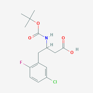 molecular formula C15H19ClFNO4 B13715180 3-(Boc-amino)-4-(5-chloro-2-fluorophenyl)butyric Acid CAS No. 939802-54-7