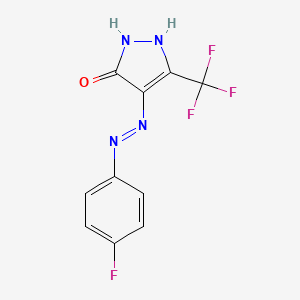 molecular formula C10H6F4N4O B13715196 4,5-Dihydro-3-(trifluoromethyl)pyrazole-4,5-dione 4-(4-fluorophenyl)hydrazone 