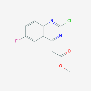 molecular formula C11H8ClFN2O2 B13715305 Methyl 2-Chloro-6-fluoroquinazoline-4-acetate 