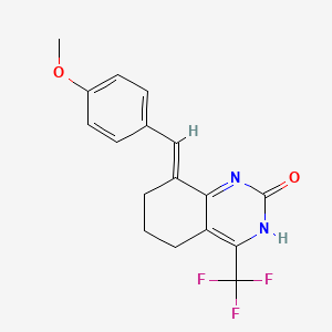 molecular formula C17H15F3N2O2 B13715319 5,6,7,8-Tetrahydro-2-hydroxy-8-(E)-(4-methoxybenzylidene)-4-(trifluoromethyl)quinazoline 