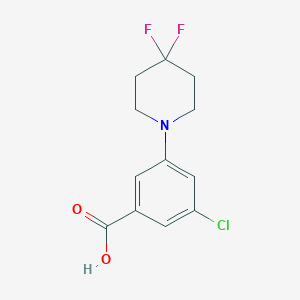 molecular formula C12H12ClF2NO2 B13715373 3-Chloro-5-(4,4-difluoropiperidin-1-yl)benzoic acid 