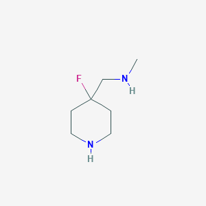 molecular formula C7H15FN2 B13715379 1-(4-Fluoro-4-piperidyl)-N-methylmethanamine 