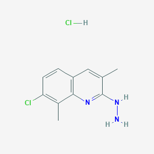 2-Hydrazino-7-chloro-3,8-dimethylquinoline hydrochloride