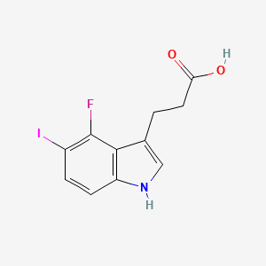 molecular formula C11H9FINO2 B13715461 3-(4-Fluoro-5-iodo-3-indolyl)propanoic Acid 